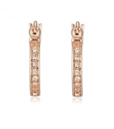 Coach Rose Gold Pave Signature Huggie Earrings