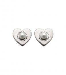 Marc Jacobs Silver Heart Stud Earrings