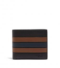 Coach Dark Brown Varsity Stripe Wallet