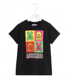 Moschino Girls Black Teddy Bear T-Shirts