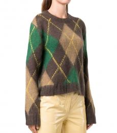 Kenzo Brown Print Knitted Sweater