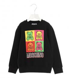 Moschino Little Girls Black Teddy Bear Sweatshirts