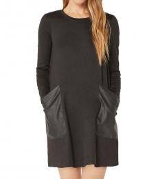 BCBGMaxazria Black Mixed Media Party Mini Dress