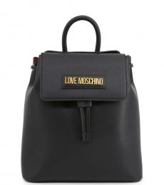 Love Moschino Black Lettering Logo Medium Backpack