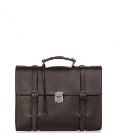 Dolce & Gabbana Dark Brown Solid Large Briefcase Bag
