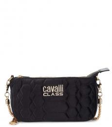 Cavalli Class Black Quilted Small Shoulder Bag