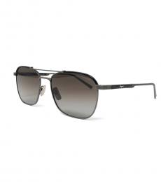 Salvatore Ferragamo Antique Ruthenium-Black Polarized Sunglasses