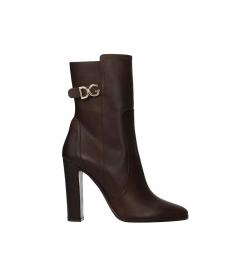 Dolce & Gabbana Brown Side Logo Boots