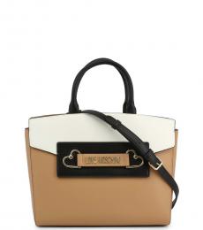Love Moschino Brown Colorblock Medium Satchel