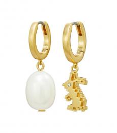 Tory Burch Golden Rabbit Pearl Drop Earrings