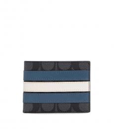Coach Dark Grey Varsity Stripe Billfold Wallet