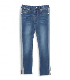 7 For All Mankind Little Girls Blue Raw-Cuff Jeans