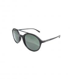 Giorgio Armani Matte Black Round Sunglasses