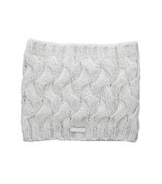Ivory Braided Cable Knit Cowl Scarf