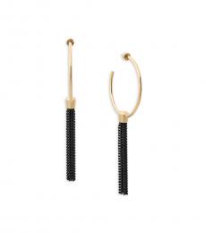 Gold Hoop Chain Tassel Drop Earrings