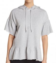 Betsey Johnson Light Grey Flutter Sleeve Hoodie