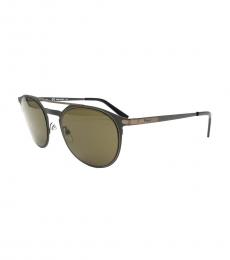 Salvatore Ferragamo Olive Green Round Sunglasses