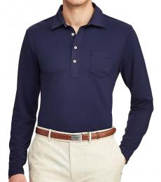 Ralph Lauren French Navy Custom Slim Long-Sleeve Polo