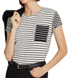 Ralph Lauren Polo Black Multi Striped Cotton Blend Tee
