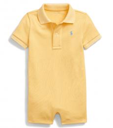 Ralph Lauren Baby Boys Empire Yellow Interlock Polo Shortall