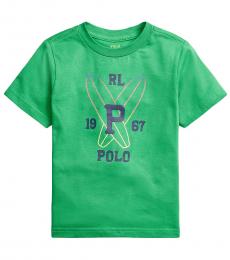 Ralph Lauren Boys Golf Green Jersey Graphic T-Shirt