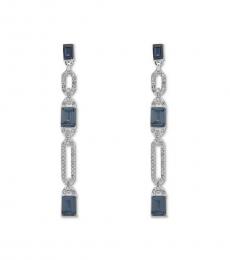 Blue Stone Linear Drop Earrings