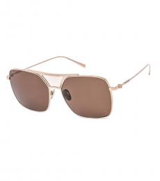Calvin Klein Rose Gold Aviator Sunglasses