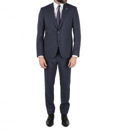 Corneliani Navy Blue Cc Collection Side Vents 2-Button Right Suit