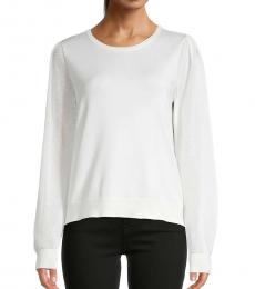 White Puff-Sleeve Pullover