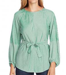 Vince Camuto Light Green Pinstripe Top