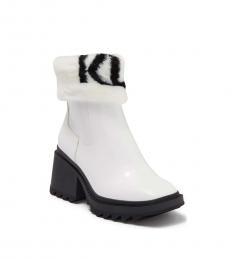Karl Lagerfeld White Carey Logo Boots