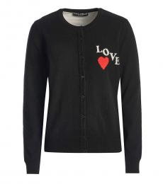 Dolce & Gabbana Black Open Front Sweater