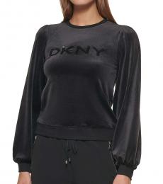 DKNY Black Crew Neck Pullover