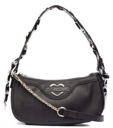 Love Moschino Black Logo Medium Shoulder Bag