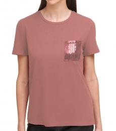 DKNY Pink Sequin-Pocket T-Shirt