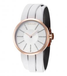 White Crystal Dial Watch