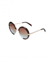 Emilio Pucci Dark Havana Round Sunglasses