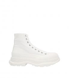 Alexander McQueen White Chunky Sole Ankle Boots