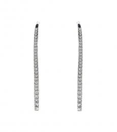 Silver Pave Bar Earrings