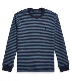 Boys Ink Striped Waffle-Knit T-Shirt