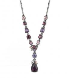 Purple Crystal Y Necklace