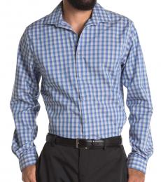 Michael Kors Blue Regular Fit Check Printed Shirt