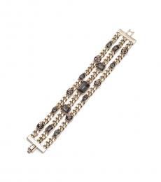 Givenchy Pale Gold Multi Row Stone Bracelet