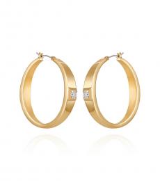 Vince Camuto Golden Crystal Hoop Earrings