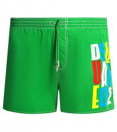 Dsquared2 Green Printed Swim Shorts