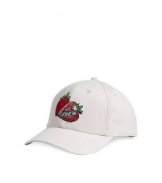 Coach White Strawberry Print Baseball Hat