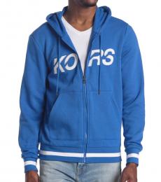 Michael Kors Royal Blue Slant Logo Hoodie Jacket
