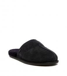 Black Leisure Fur Slippers