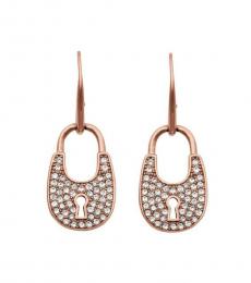 Michael Kors Rose Gold Crystal Padlock Earrings