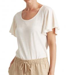 Ralph Lauren Mascarpone Cream Cotton Scoopneck Tee